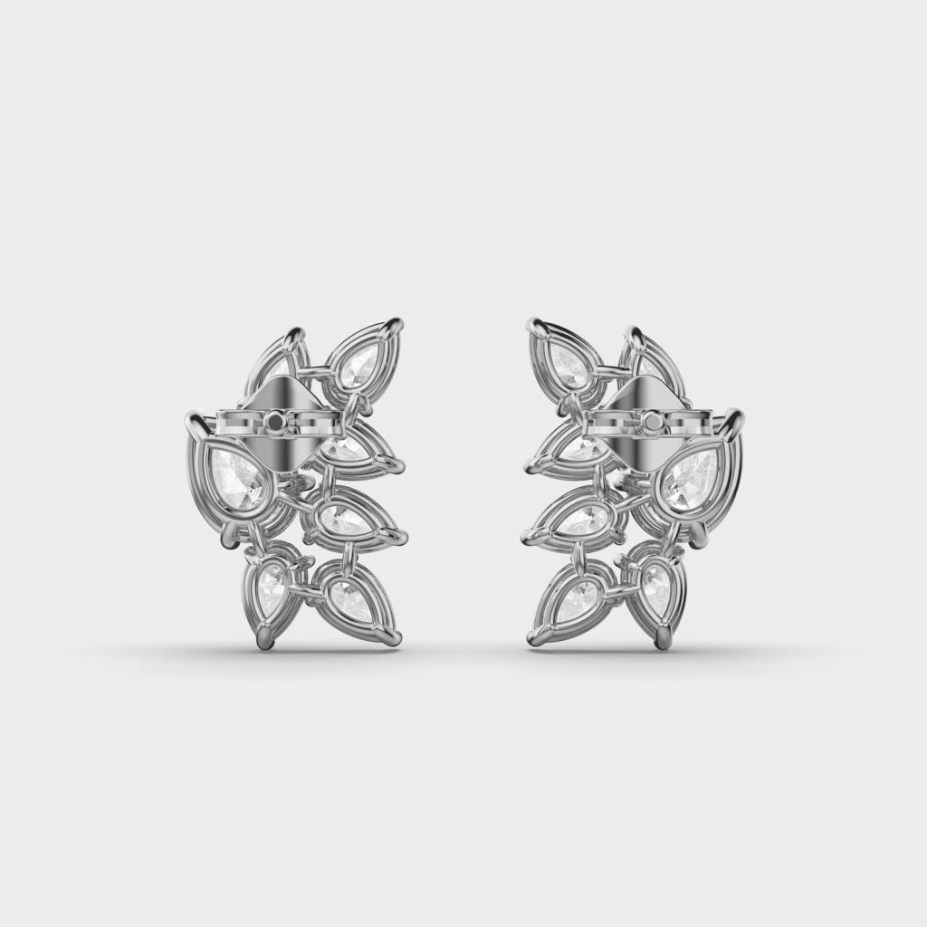 3.50 Carat Pear-Cut Clustered Lab-Grown Diamond Earrings