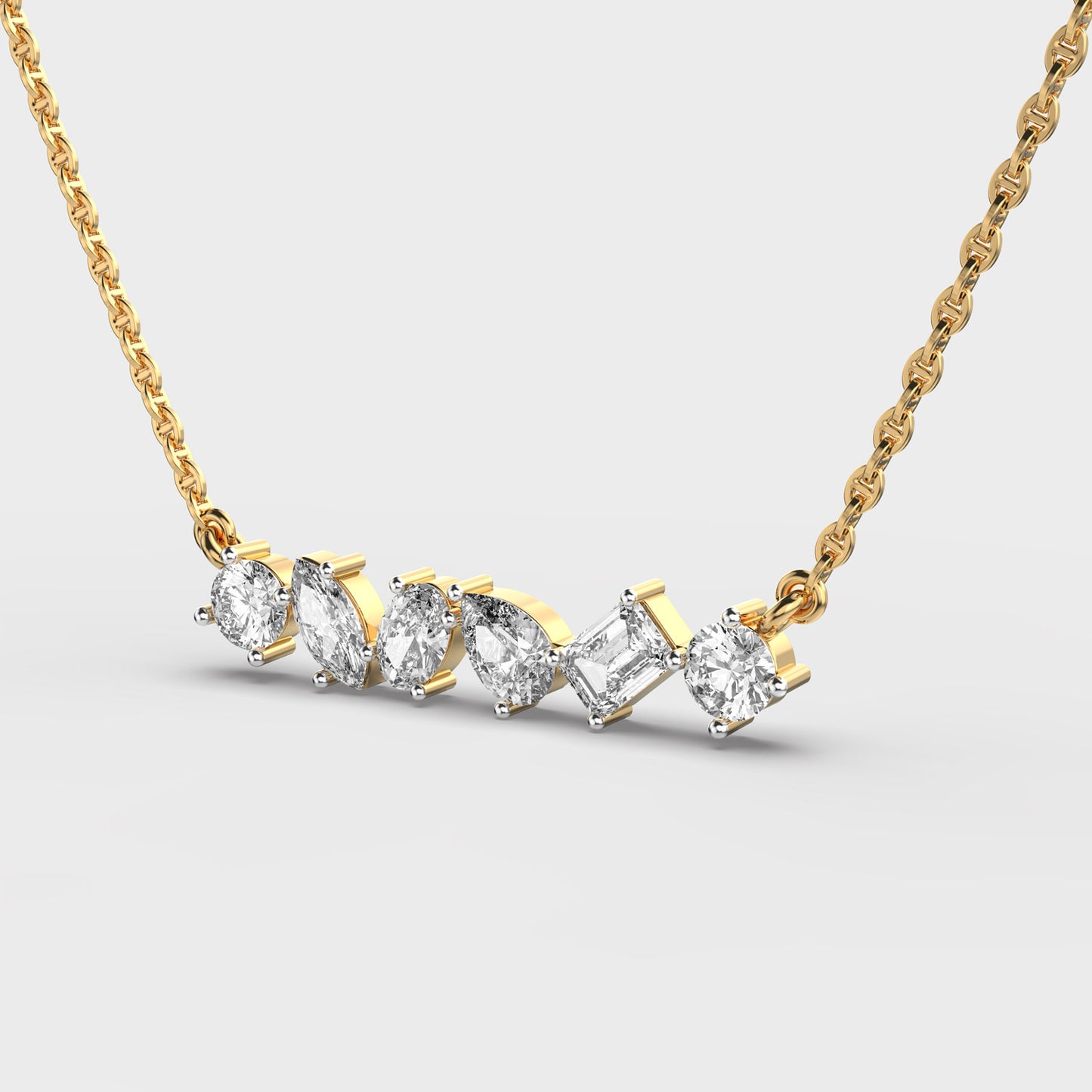 5 Multi-Shape Lab-Grown Diamond Necklace