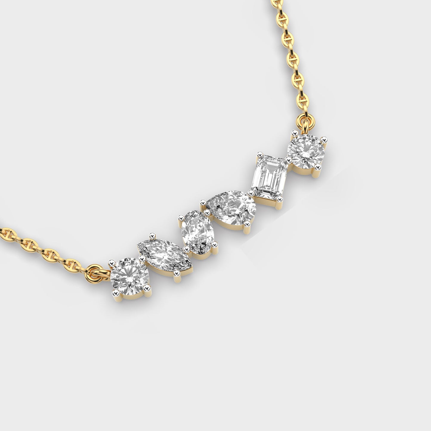 5 Multi-Shape Lab-Grown Diamond Necklace