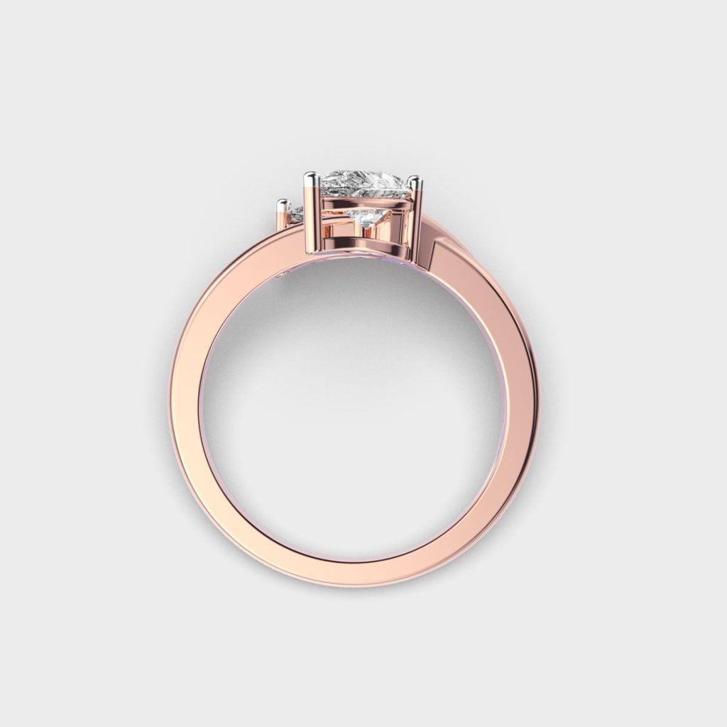 1.02 Carat Twist Princess Cut Lab-Grown Diamond Ring