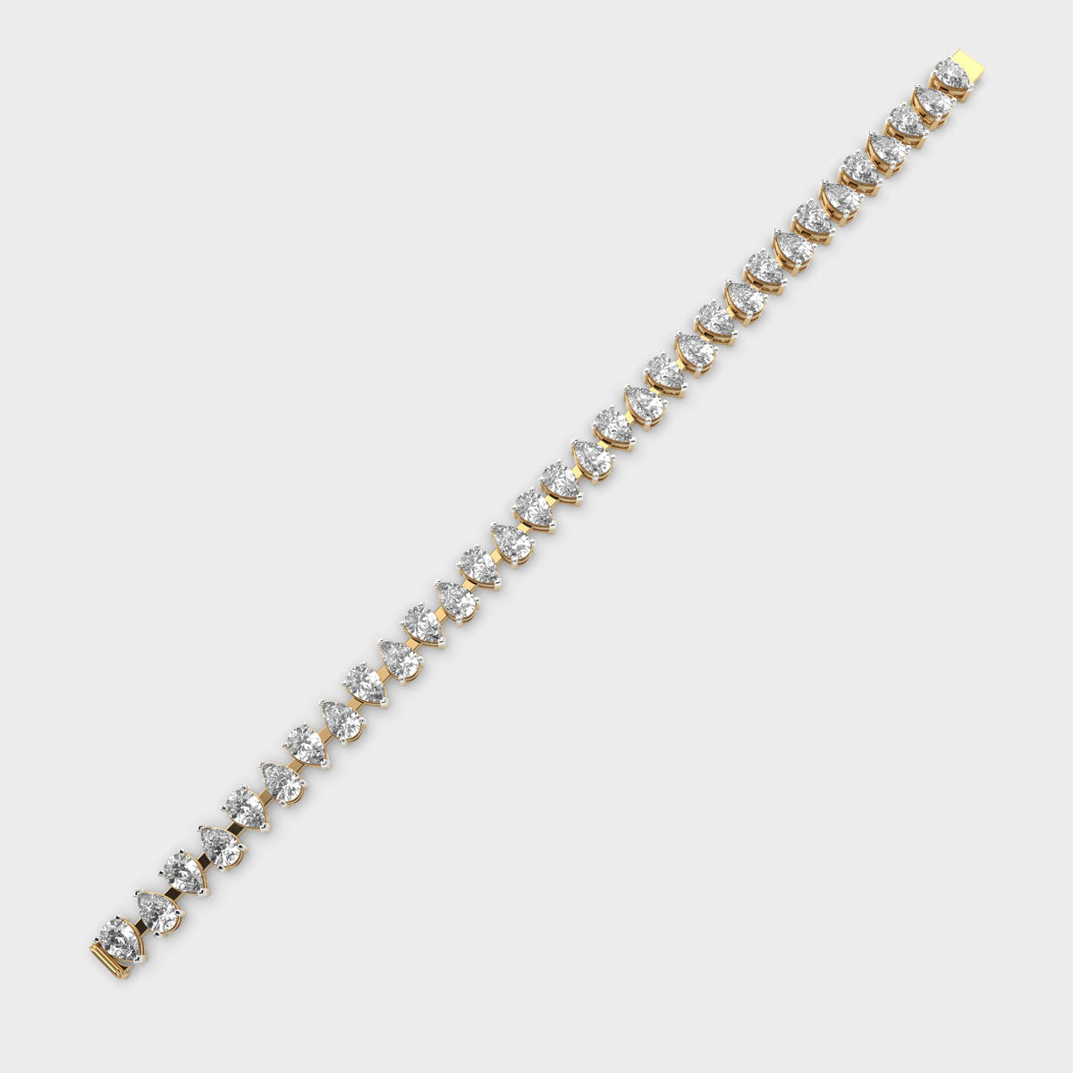 6.4 Carat Alternating Pear Lab-Grown Diamond Bracelet