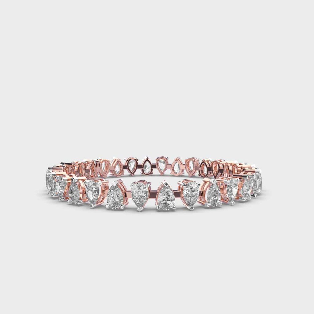6.4 Carat Alternating Pear Lab-Grown Diamond Bracelet