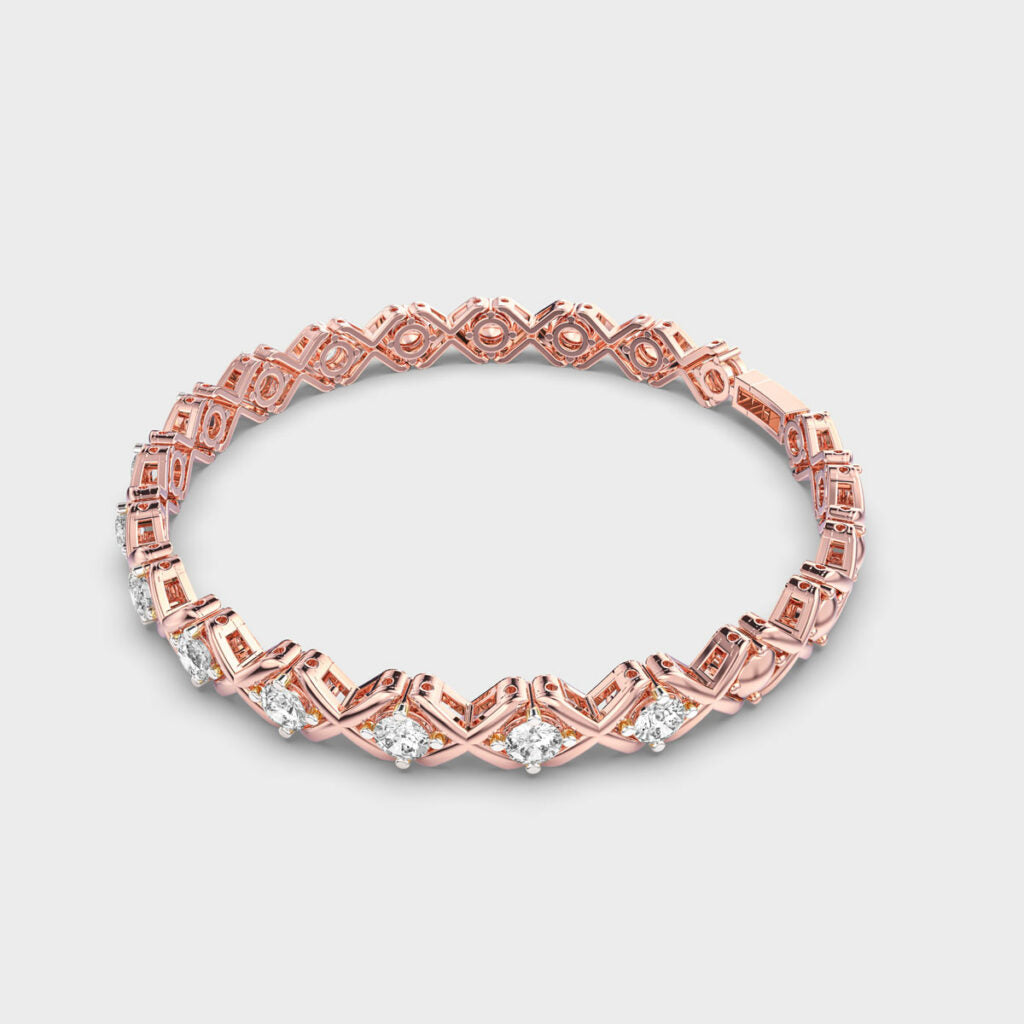 2.75 Carat Cross and Nought Lab-Grown Diamond Bracelet
