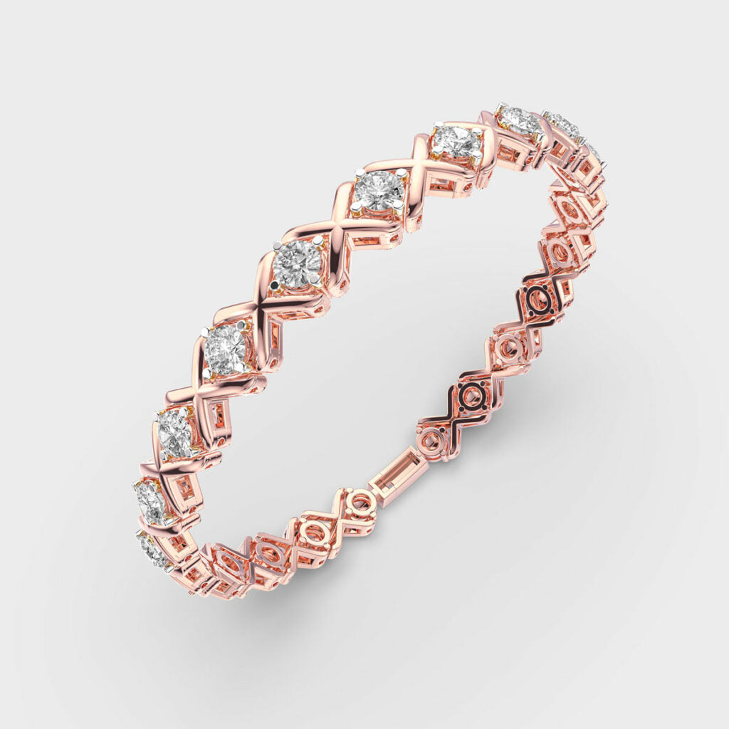 2.75 Carat Cross and Nought Lab-Grown Diamond Bracelet