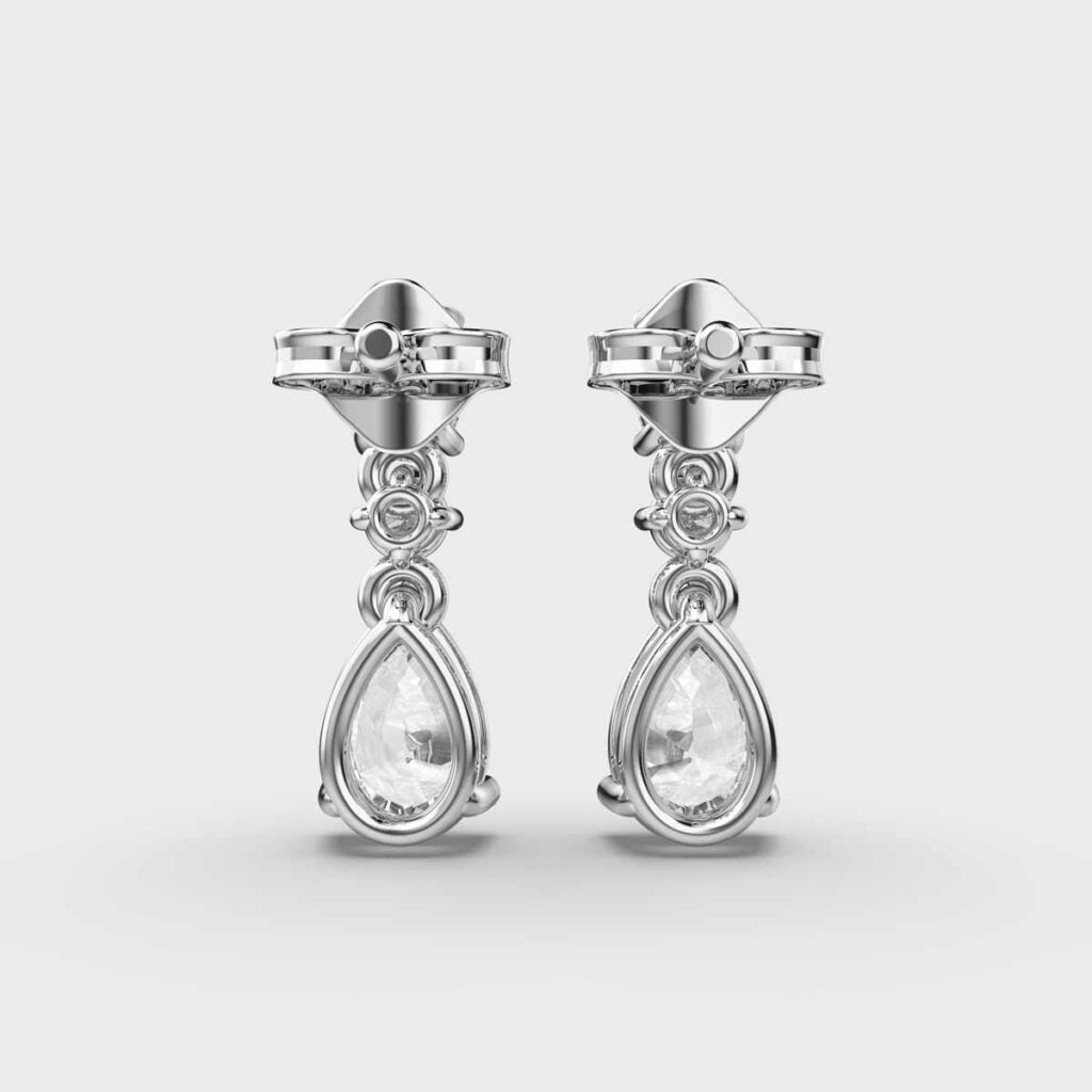 1.58 Ct Pear, Round and Oval Cut Dangling Lab-Grown Diamond Earrings