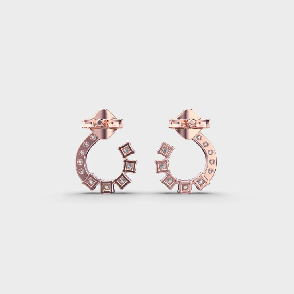0.36 Carat Curly Lab-Grown Diamond Earrings