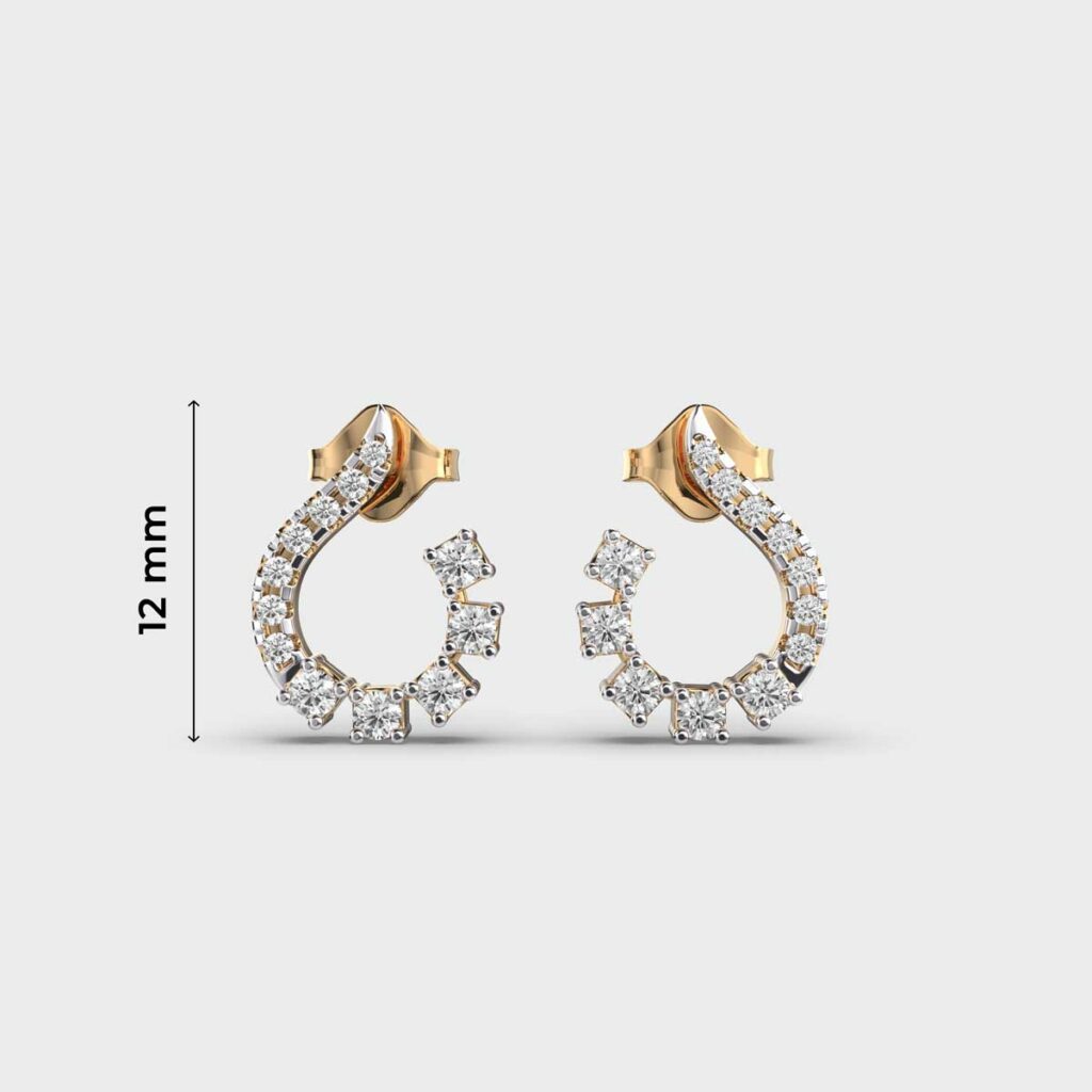 0.36 Carat Curly Lab-Grown Diamond Earrings