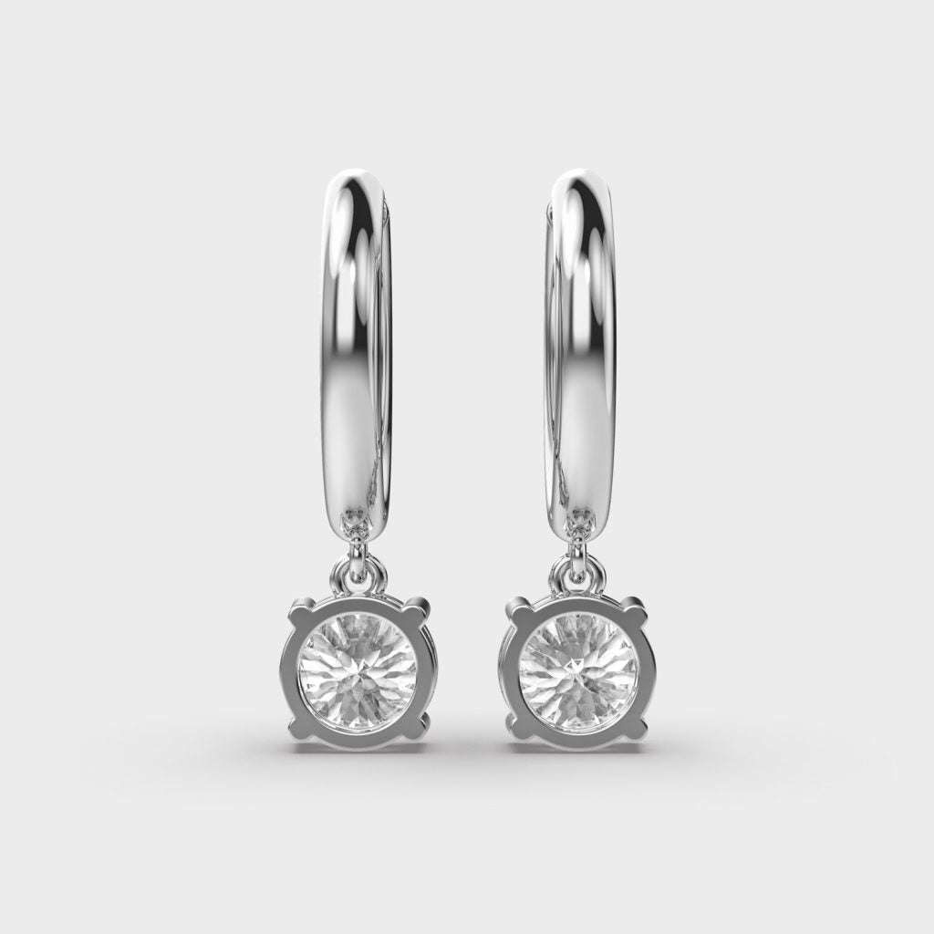 2.05 Carat Dangling Round-Cut Lab-Grown Diamond Earrings