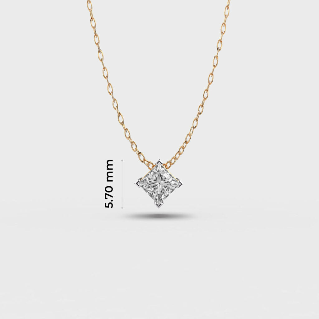 1 Carat Princess Solitaire Lab-Grown Diamond Necklace