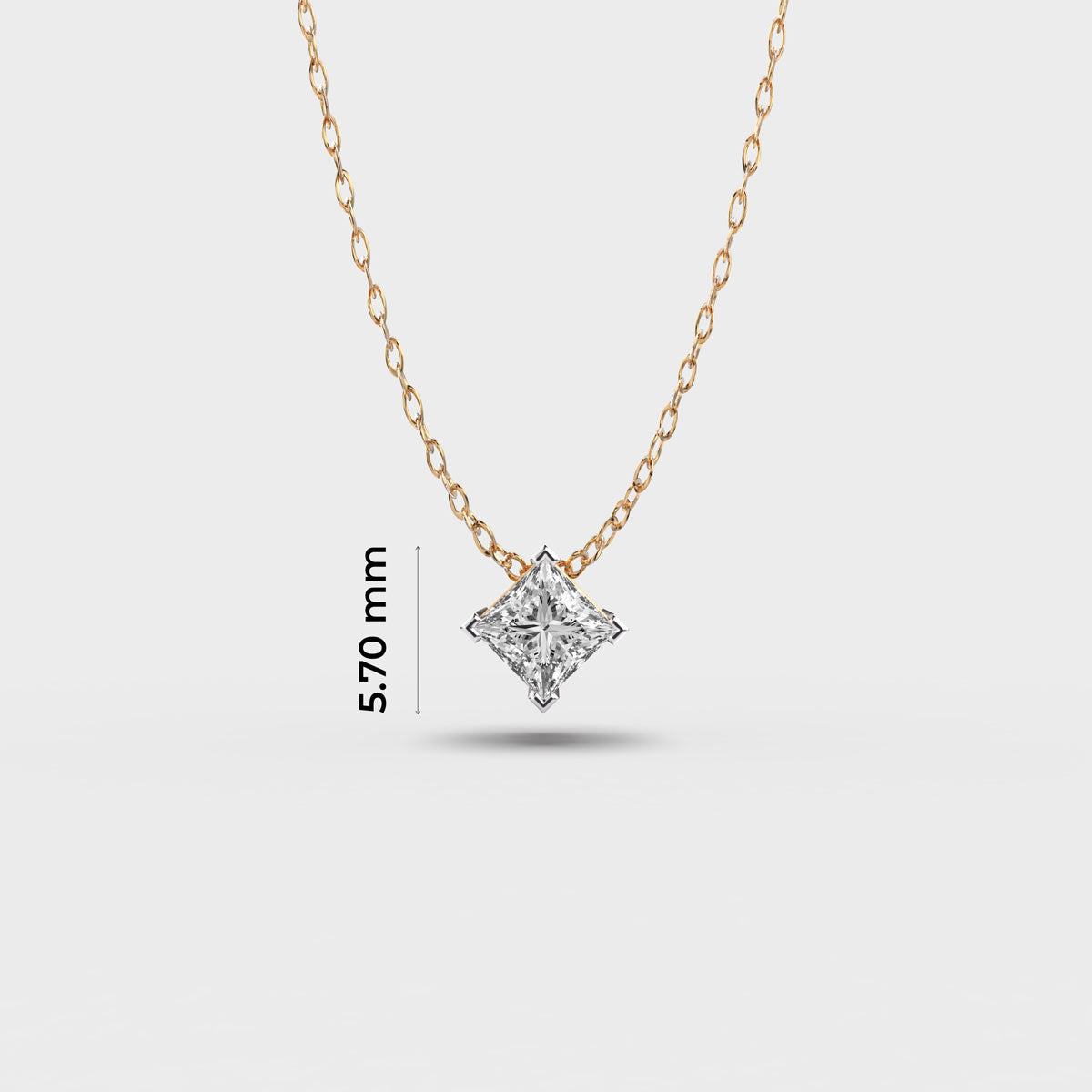 1 Carat Princess Solitaire Lab-Grown Diamond Necklace