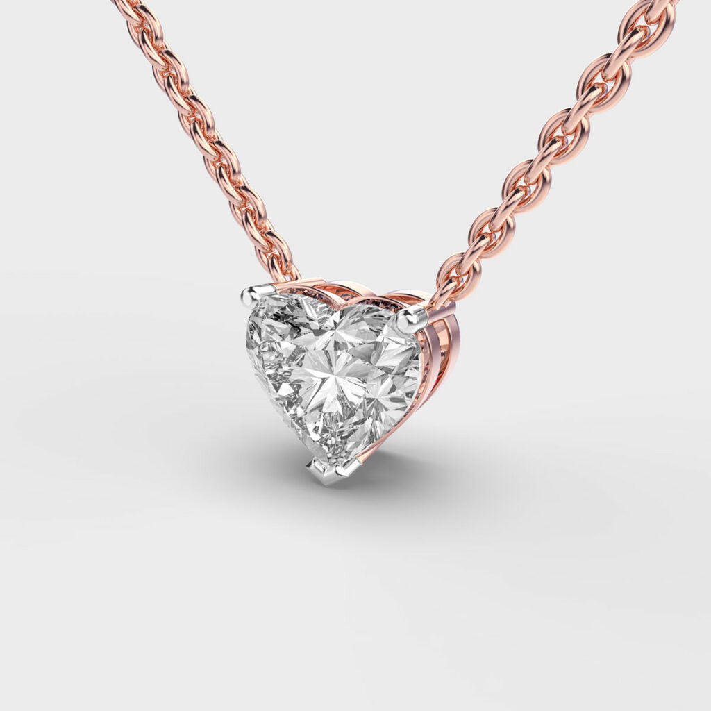 2.5 Carat Solitaire Heart Lab-Grown Diamond Necklace