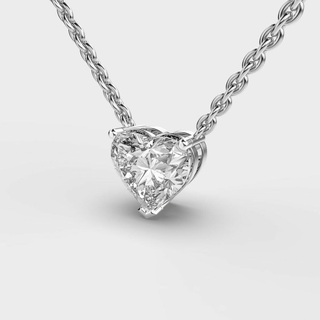 2.5 Carat Solitaire Heart Lab-Grown Diamond Necklace