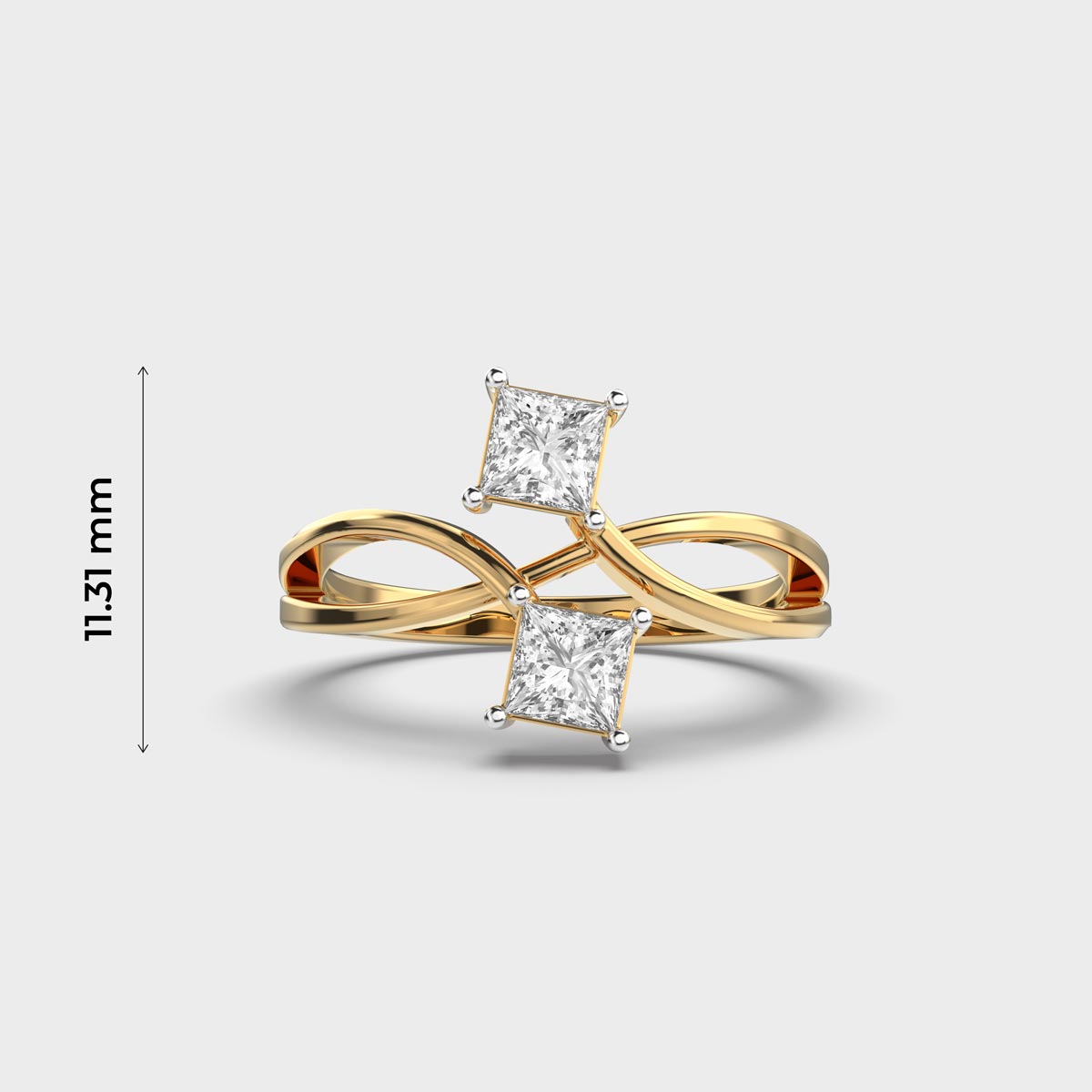 Twist Princess Cut Lab-Grown Diamond Ring