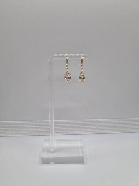1.5ct IGI Certified Oval Lab-Grown Diamond Earrings in 18K Yellow Gold, 3.0ctw, Gold weight: approx. 2.5g