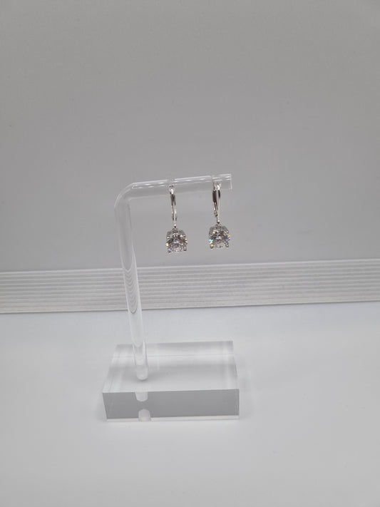 1.5ct IGI Certified Round Brilliant Lab-Grown Diamond Earrings in 18K White Gold, 3.0ctw, Gold weight: approx. 2.5g