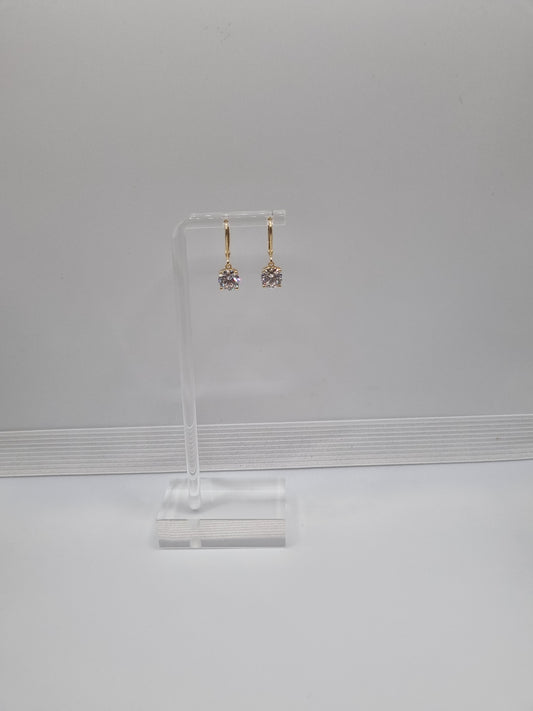 1.5ct IGI Certified Round Brilliant Lab-Grown Diamond Earrings in 18K Yellow Gold, 3.0ctw, Gold weight: approx. 2.5g