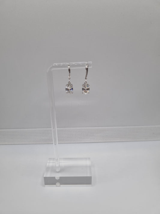 1.5ct IGI Certified Oval Lab-Grown Diamond Earrings in 18K White Gold, 3.0ctw, Gold weight: approx. 2.5g