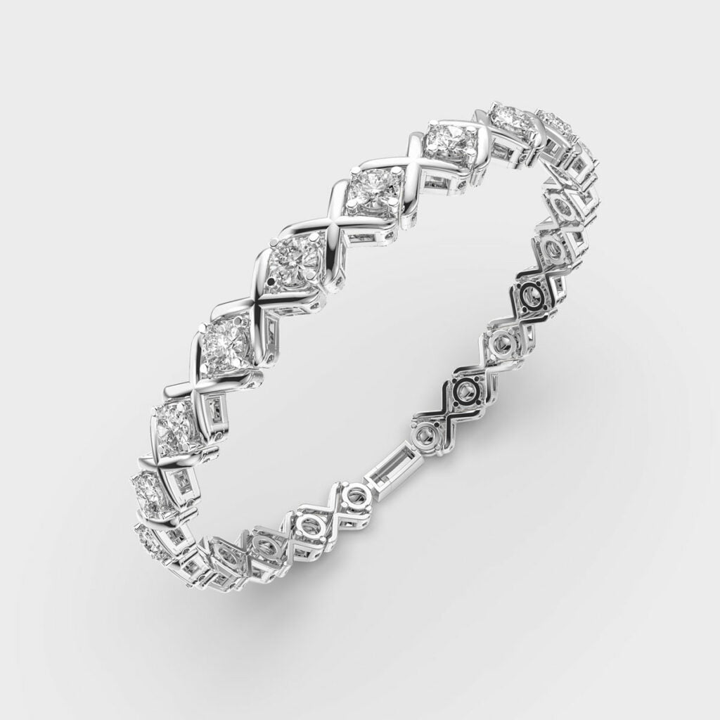 2.75 Carat Cross and Nought Lab-Grown Diamond Bracelet