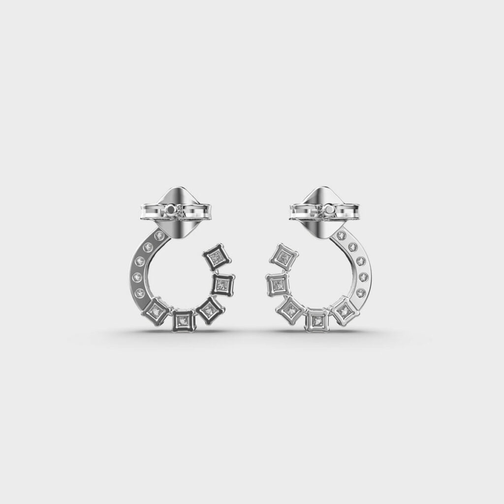 0.36 Carat Curly Lab-Grown Diamond Earrings