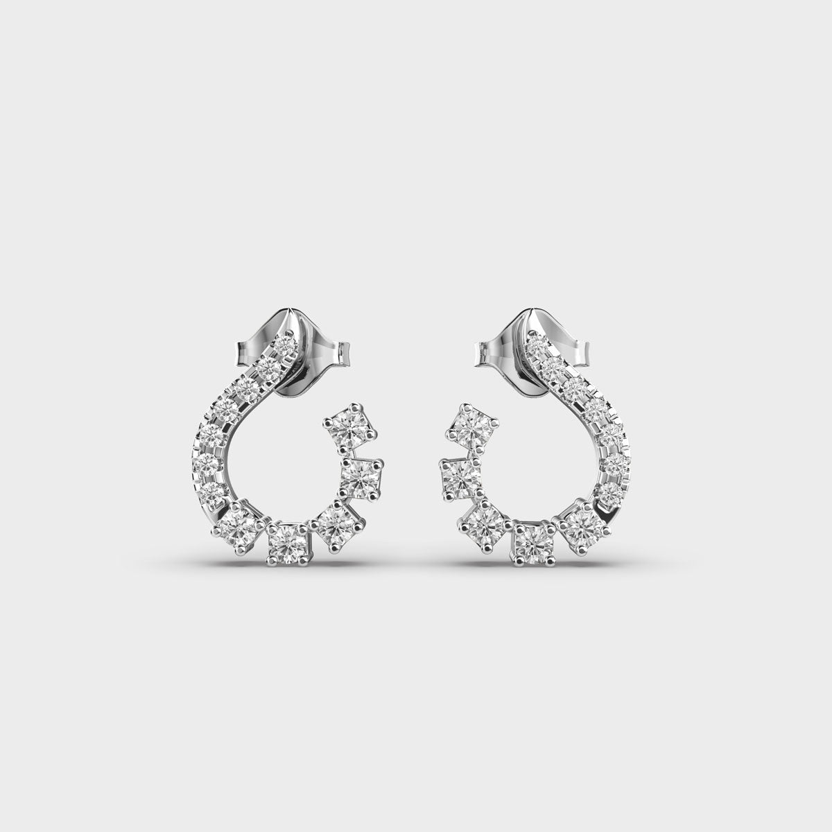 0.36 Carat Curly Lab-Grown Diamond Earrings