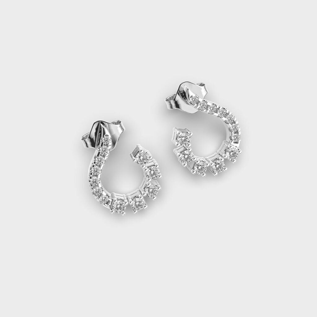 0.36 Carat Curly Lab-Grown Diamond Earrings