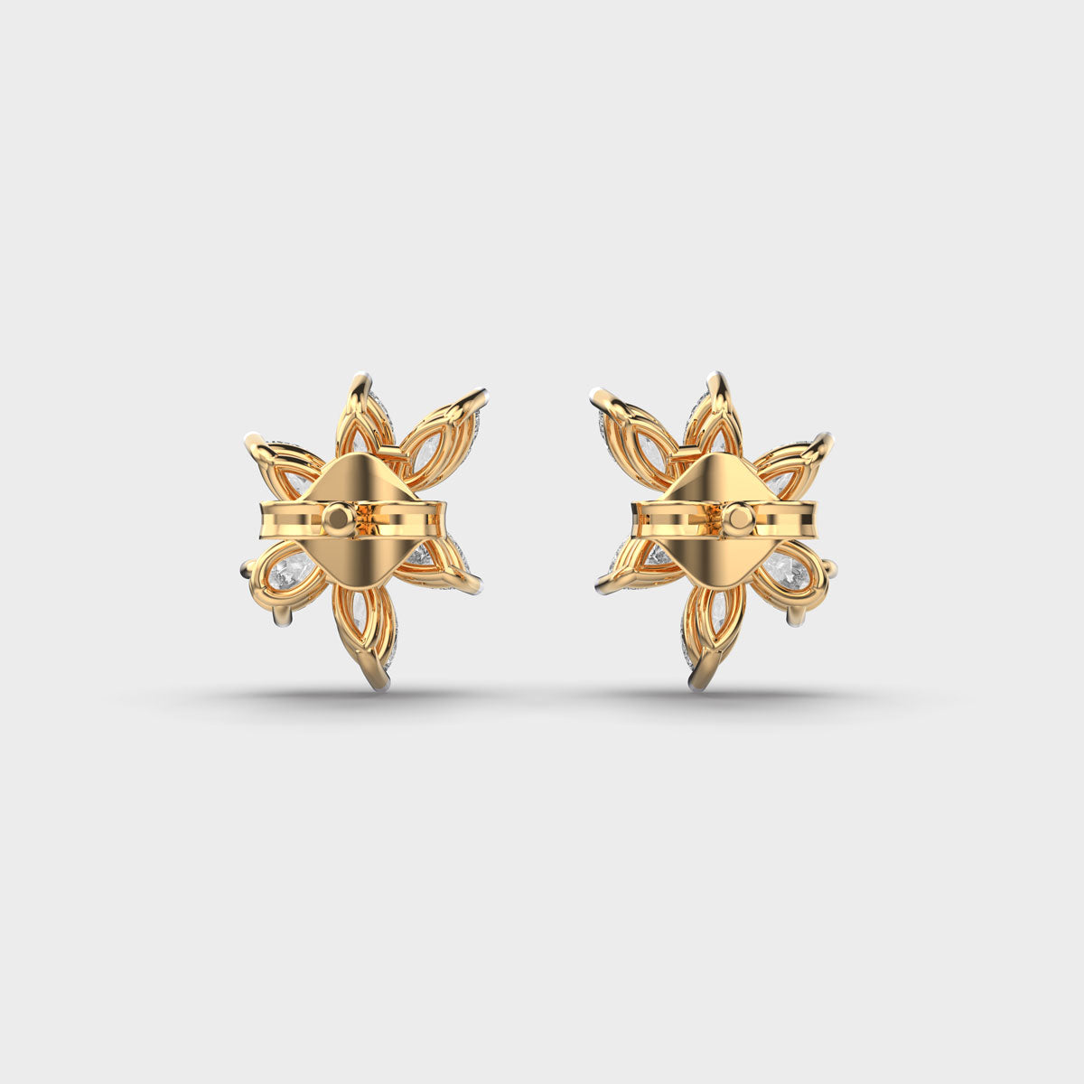 0.82 Ct Pear and Marquise-Cut Clustered Lab-Grown Diamond Earrings