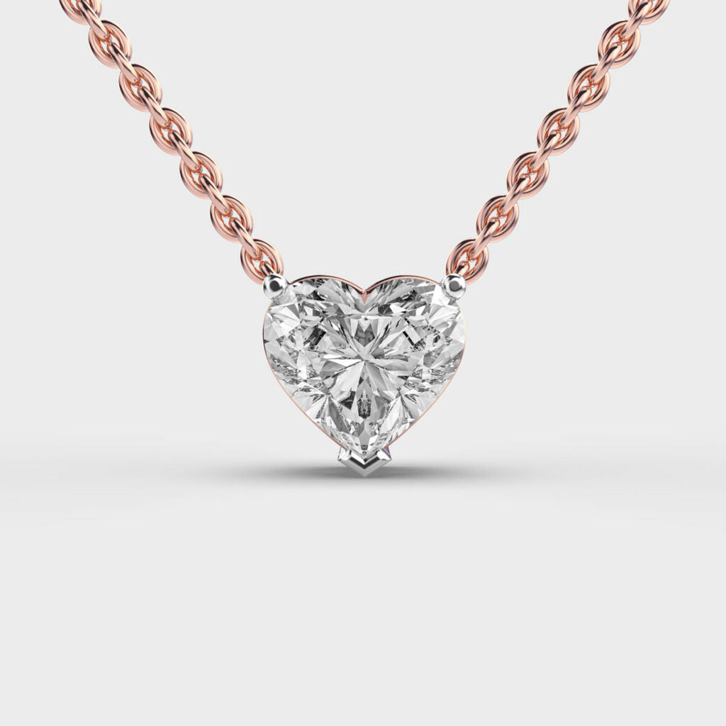 2.5 Carat Solitaire Heart Lab-Grown Diamond Necklace
