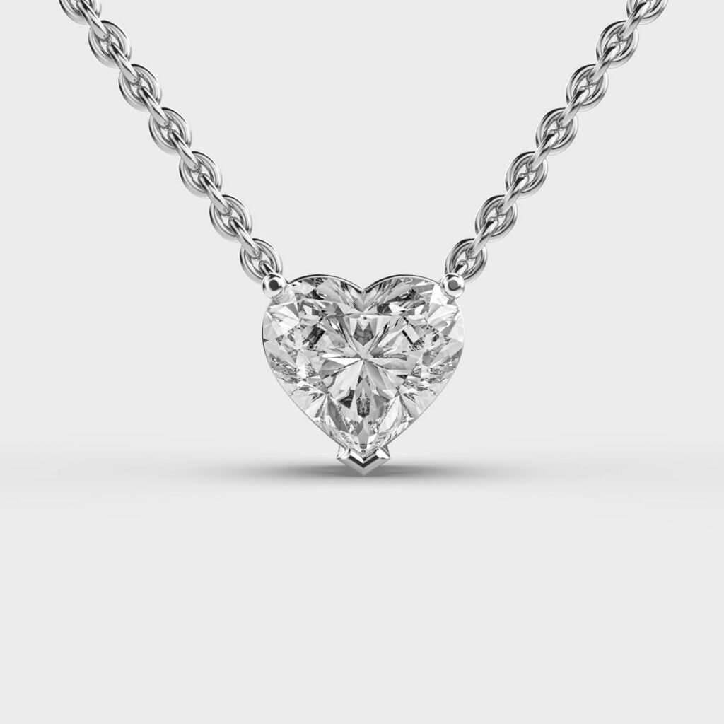 2.5 Carat Solitaire Heart Lab-Grown Diamond Necklace