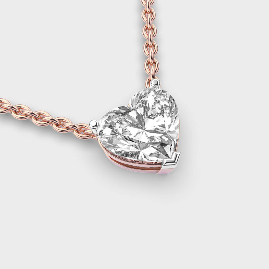 2.5 Carat Solitaire Heart Lab-Grown Diamond Necklace