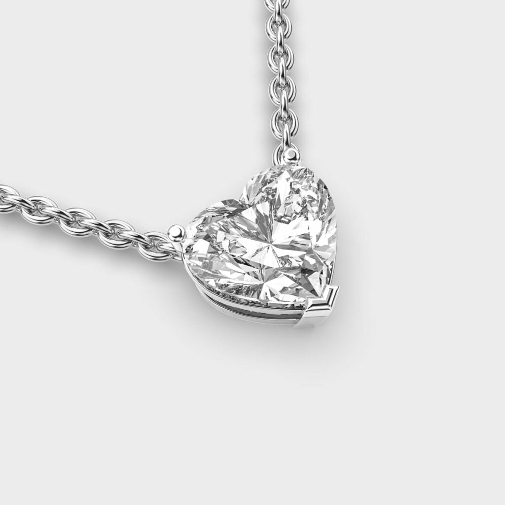 2.5 Carat Solitaire Heart Lab-Grown Diamond Necklace