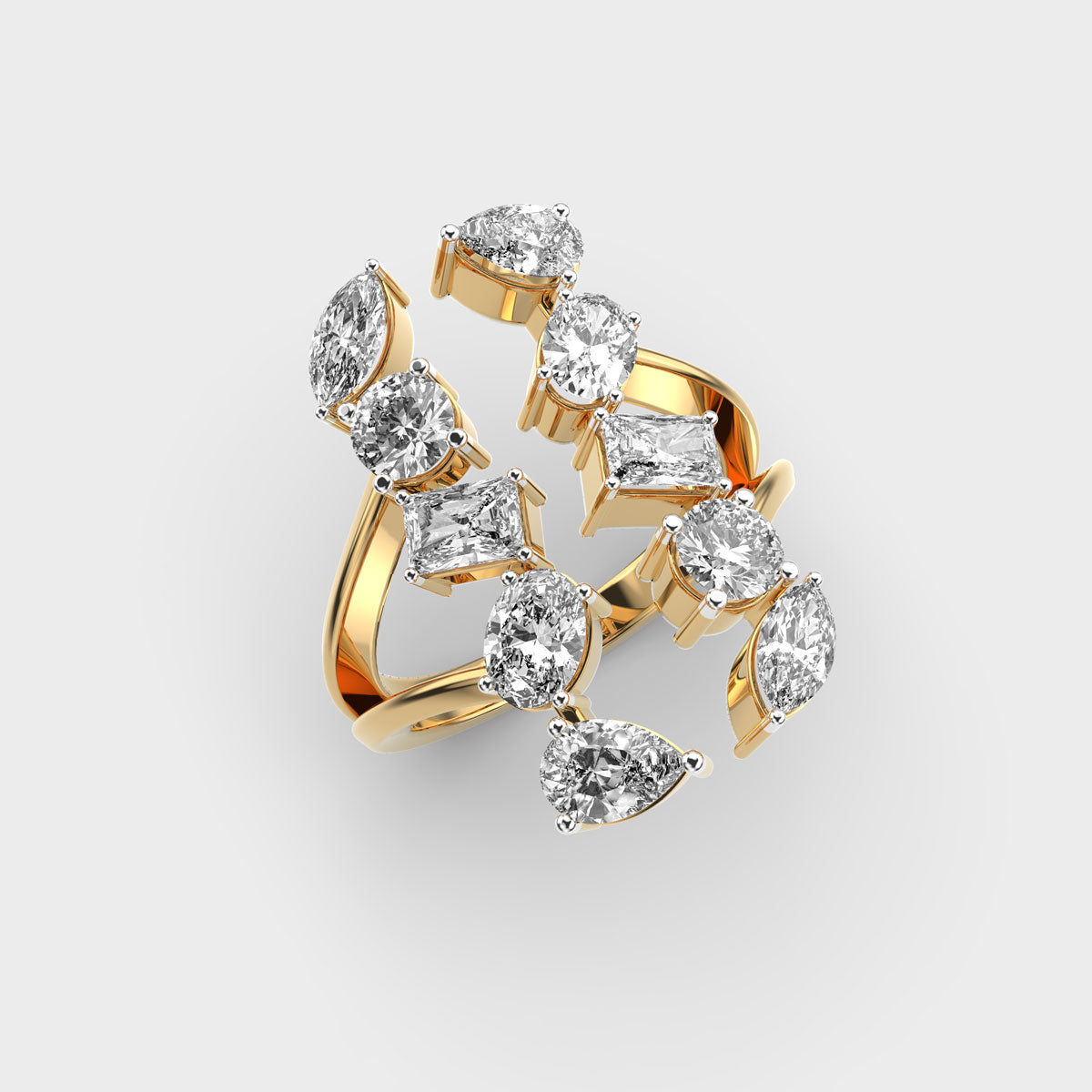 2.19 Carat 5 Multi-Shape Lab-Grown Diamond Ring